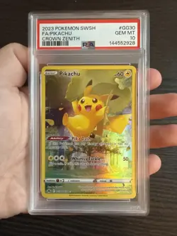 Pikachu GG30/GG70 Full Art 2023 Pokemon SWSH Crown Zenith PSA 10 Gem Mint - Image 3