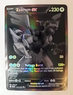 Zekrom ex 172/086 Full Art Pokemon Card Black Gold Rare NM - Image 1