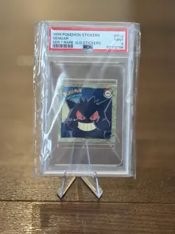 1999 Gengar Pokemon Sticker Series 1 Rare Gold #G02 PSA 9 - Image 1