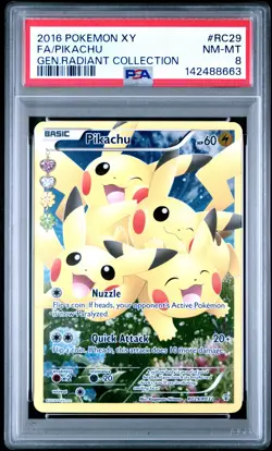 2016 POKEMON XY GENERATIONS RADIANT COLLECTION #RC29 FA/PIKACHU PSA 8 - Image 1