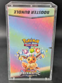 Pokemon SV8.5 Prismatic Evolutions Sealed Booster Bundle Display W/Acrylic Case - Image 1