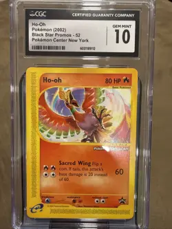 Pokemon Center NY Black Star Promo 2002 Ho-Oh #52 CGC 10 Gem Mint - Image 1