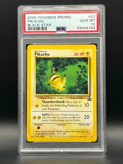 2000 Pokemon Promo- Pikachu #27 Black Star Promo- PSA Gem Mint 10 - Image 2