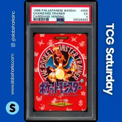 1996 POCKET MONSTERS JP BANDAI CARDDASS VENDING #000 CHARIZARD TRAINER PSA 5 - Image 1