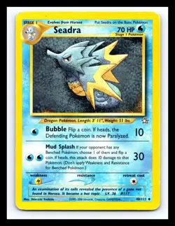 💥 Pokemon TCG Neo Genesis SEADRA # 48/111 Regular Non Holo WOTC Vintage - Image 1