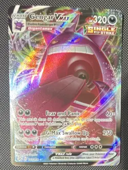 Pokemon TCG Swsh08 Fusion Strike Gengar VMAX 157/264 Ultra Rare Full Art Holo - Image 1