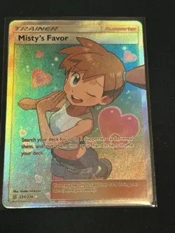 Pokemon TCG Misty's Favor 235/236 Ultra Rare Full Art NM Sm-Unified Minds - Image 1
