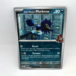 Team Rocket's Murkrow 127/182 Reverse Holo Pokemon TCG SV10: Destined Rivals - Image 1
