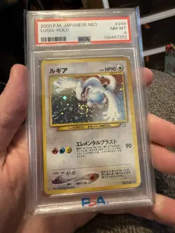 PSA 8! 2000 POKEMON JPN NEO GENESIS #249 LUGIA HOLO W Swirl!! - Image 1