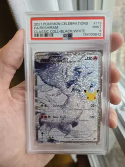 PSA 9 POKEMON SWSH CELEBRATIONS CLASSIC COLLECTION #113/114 RESHIRAM HOLO 2021 - Image 1