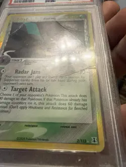 2005 POKEMON EX DELTA SPECIES #2 CROBAT-REVERSE FOIL PSA 1 - Image 2