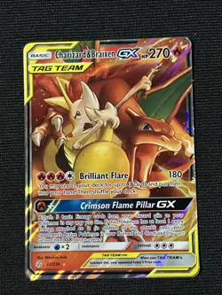 Charizard & Braixen GX 22/236 - Cosmic Eclipse Tag Team Pokemon TCG NM - Image 1