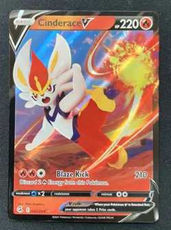 Cinderace V 043/264 Fusion Strike Ultra Rare Holo Pokemon TCG Card NM - Image 1