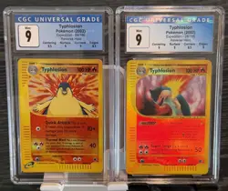 Pokemon Typhlosion Expedition Reverse Holo Rares #28 & #64 CGC 9 Mint Sub Grades - Image 2