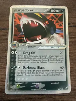 Pokemon Sharpedo EX 104/107 Deoxys Holo Foil Near Mint - Image 1