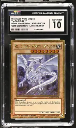 YUGIOH CGC 10 2017 Blue-Eyes White Dragon MVP1-ENGV4 Gold Rare Limited Edition - Image 1