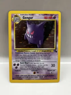 Pokemon TCG Gengar Fossil Holo Card 5/62 Unlimited Rare Vintage WOTC 1999 LP - Image 1