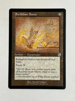 MTG Swiftfoot Boots Schematic BRR 121 Nonfoil U Lightly Played - Image 1