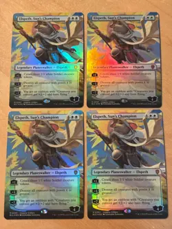 MTG Magic 1x Elspeth Sun's Champion Foil Borderless Commander Bloomburrow NM - Image 1