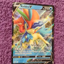 Pokemon Keldeo V 053/202 Sword & Shield Ultra Rare Full Art Holo 210 HP 2020 - Image 2