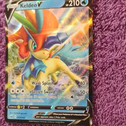 Pokemon Keldeo V 053/202 Sword & Shield Ultra Rare Full Art Holo 210 HP 2020 - Image 3