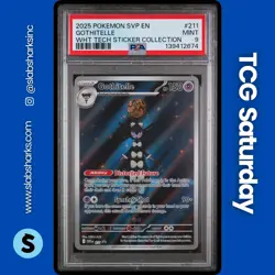 2023 POKEMON SV BS PROMO WHITE FLARE TECH STICKER COLLECT. #211 GOTHITELLE PSA 9 - Image 1