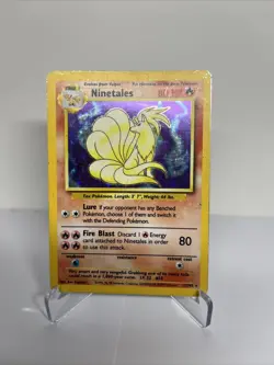 1999 WOTC 12/102 - NINETAILS Unlimited Holo Rare Base Set POKEMON CARD - MP - Image 1