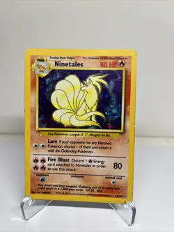 1999 WOTC 12/102 - NINETAILS Unlimited Holo Rare Base Set POKEMON CARD - MP - Image 2