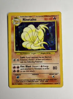 1999 WOTC 12/102 - NINETAILS Unlimited Holo Rare Base Set POKEMON CARD - MP - Image 4