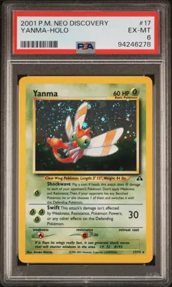 2001 Pokemon Neo Discovery Yanma Holo PSA 6 - Image 1