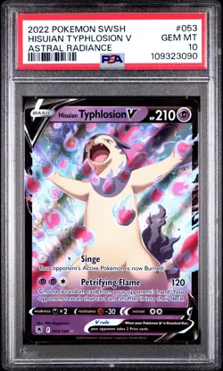 2022 Pokemon Astral Radiance Hisuian Typhlosion V 053/189 PSA 10 - Image 1