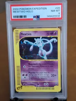 2002 Pokemon Expedition Mewtwo Holo #20 - PSA 8 - NEAR MINT TO MINT - Image 1