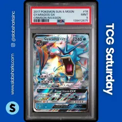 2017 POKEMON SUN & MOON CRIMSON INVASION #18/111 GYARADOS GX PSA 9 - Image 1