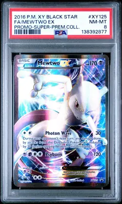 2016 POKEMON XY BLACK STAR PROMO #XY125 FA/MEWTWO EX PSA 8 - Image 1