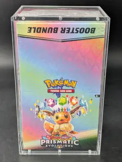 Pokemon SV8.5 Prismatic Evolutions Sealed Booster Bundle Display W/Acrylic Case - Image 1