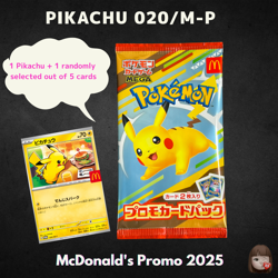 [Sealed] Pikachu Pokemon Card Japanese 020/M-P McDonald's Promo 1 pack - Image 1
