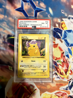 Pokemon TCG - Pikachu Red Cheeks 58/102 Base Set Shadowless PSA 8 - Image 1
