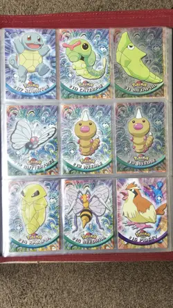 Pokemon Topps TV Animation Series Non-Holo Lot 90 Cards Binder included. - Image 1