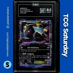 2016 POKEMON XY FATES COLLIDE #55/124 UMBREON EX ULTRA RARE TAG 8.5 - Image 1