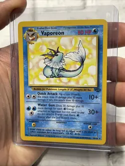 Pokemon TCG Vaporeon Jungle 28/64 Rare 1999 Wizards Base Set Non Holo LP+ Card - Image 2