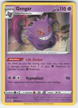 Gengar 085/202 Holo Rare Sword & Shield Pokemon NM - Image 1