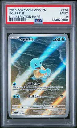 2023 POKEMON MEW EN-151 ILLUSTRATION RARE #170 SQUIRTLE PSA 9 - Image 1