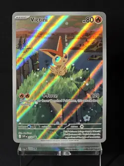 2025 Pokemon SV Black Star Promo Victini SVP EN 208 Illustration Rare - Image 3