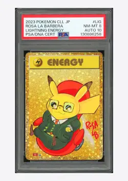 Pokemon PSA 8 AUTO 10 Lightning Energy Hot Rosa La Barbera 2023 #LIG CLL JPN - Image 1