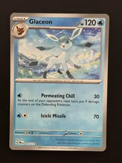 Pokemon SV: Prismatic Evolutions #025/131 Glaceon (Master Ball Pattern) Rare - Image 1