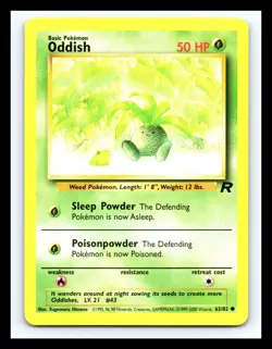 💥 ODDISH Non Holo # 63/82 | TEAM ROCKET SET | Pokemon 2000 Vintage - Image 1
