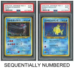 Pokemon PSA 9*2 Shining Gyarados & Shining Magikarp Holo 2000 NEO 3 Japanese - Image 1