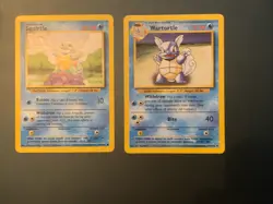 Pokemon TCG Squirtle And Wartortle Base Set 63/102 42/102 LP - Image 1