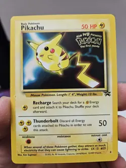 Pokemon Pikachu Black Star Promo Stamped Card the First Movie #4 Lp - Image 2
