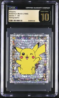 1999 Pokemon Merlin Pikachu Prism #S6 PRISTINE 10 (POP 4) - Image 1